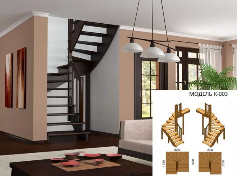 Недорогие готовые деревянные лестницы для дома,  коттеджа,  дачи. 2